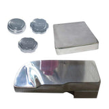 Engine bay dress-up kit: chrome metal caps and rectangular trim piece