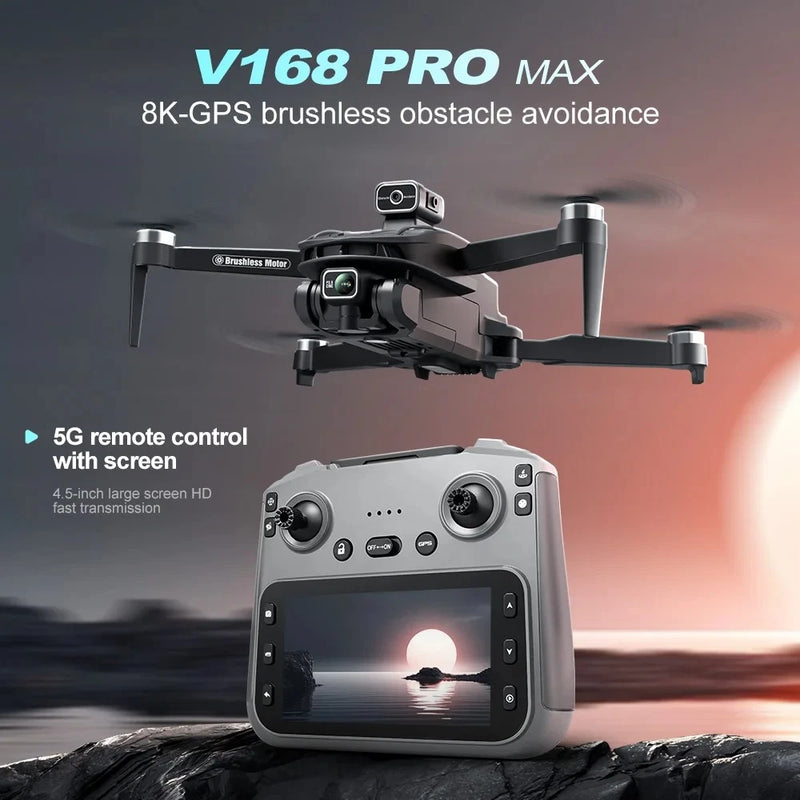 Professional GPS drone with controller screen, dark gray body and foldable arms