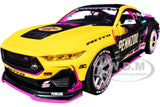 Jada 1:24 Ford Mustang RTR #213 Formula Drift Pro model car, yellow with black and pink accents