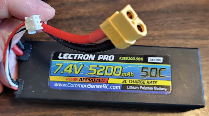 Lectron Pro 7.4V 5200mAh 50C Lipo Battery w/ XT60 Connector Battery