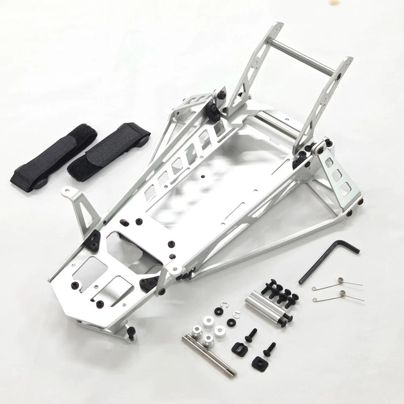 Aluminum chassis kit for TAMIYA 1/10 buggy, silver frame with screws and hardware set