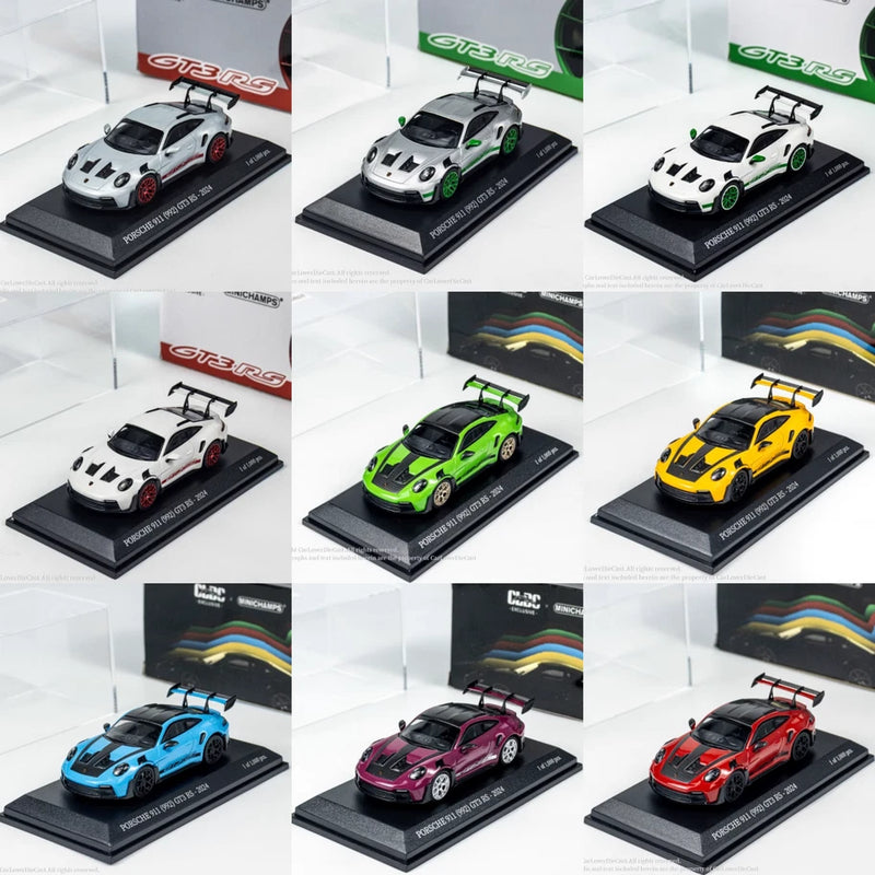 MINICHAMPS1:64 Porsche 911(992) GT3RS 2024 alloy car model ornaments collection