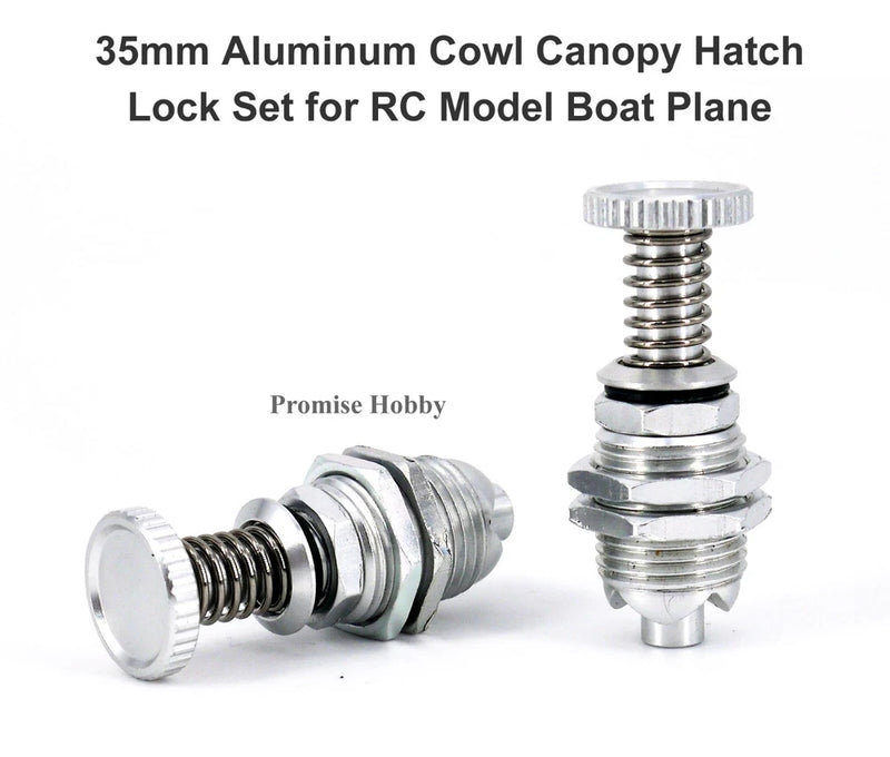 2PCS 35mm CNC Alloy Cowl Canopy Hatch Cover Lock for RC Model Boat Plane Car
