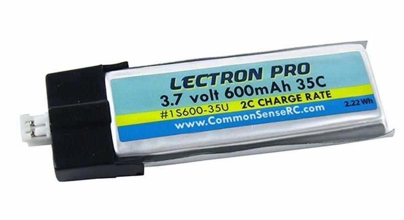 Lectron 1S600-35U 600mAh 1S 3.7V 35C LiPo Pack w/ UMX Connector : Blade Inductri