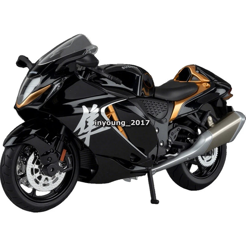 1/12 Suzuki Hayabusa Motorcycle Model Diecast Toy Vehicle Kids Toys Boys Black Battery