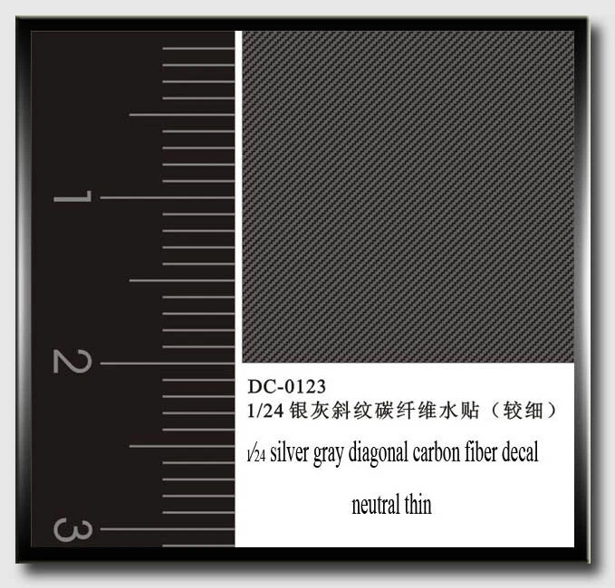 Crazy Modeler 1/24 Silver Grey Diagonal Carbon Fiber Decal Sheet (Neutral Thin)