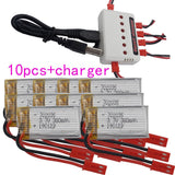 10Pcs 3.7V 380mAh 25C Battery JST plug For DFD F182 F183 H8C RC Drone Mini Quad