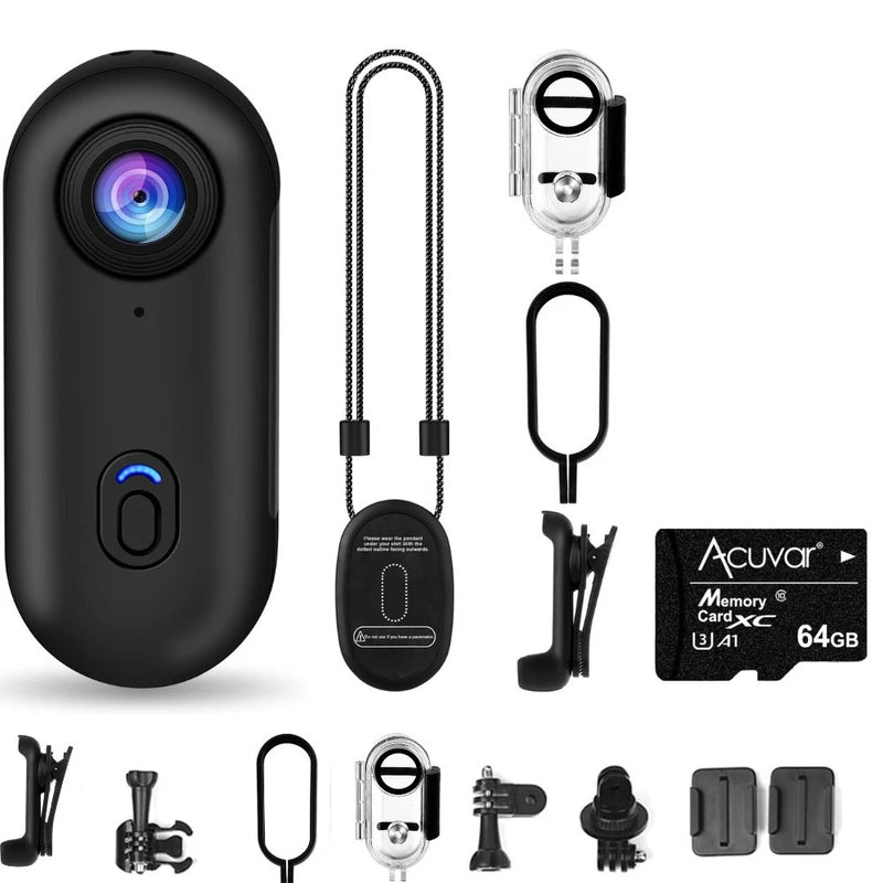 64GB 1080P FHD Mini Body Camera Wearable Action Cam | POV Hands-Free Thumb-S
