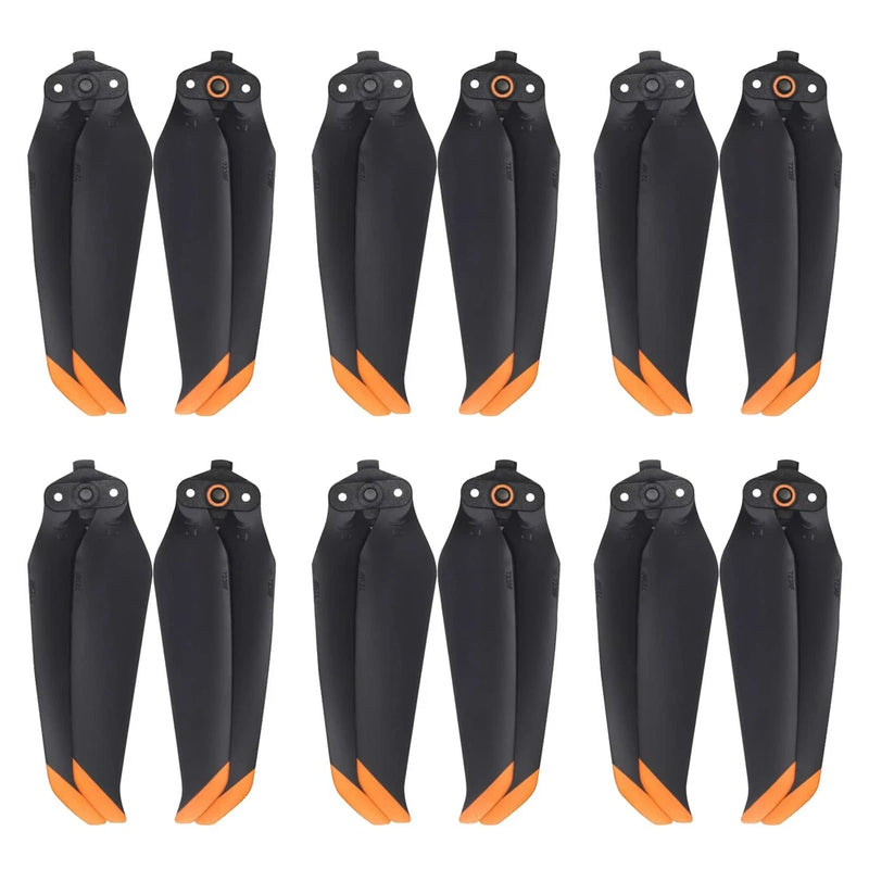 12-pack drone propeller blades in black with orange tips