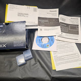 Panasonic LUMIX DMC-FX07  Camera Box , manual, CD, and literature.