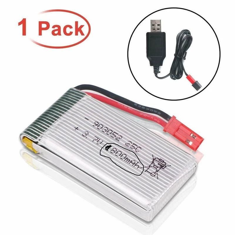 3.7V 800mah Lipo Battery 25C JST Plug + USB Charger for RC Quadcopter Drone