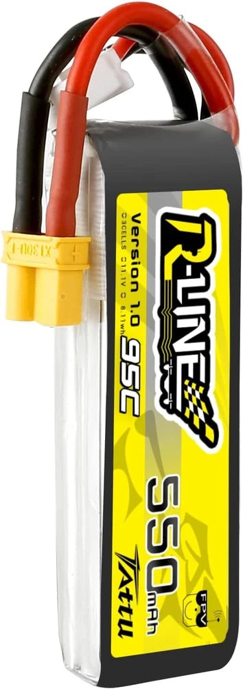 R Line 3S Lipo Battery 550mAh 11.1V 95C with XT30 Plug for FPV Racing Battery