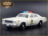 1977 PLYMOUTH FURY DUKES OF HAZZARD COUNTY SHERIFF 1:64 SCALE DIECAST MODEL CAR