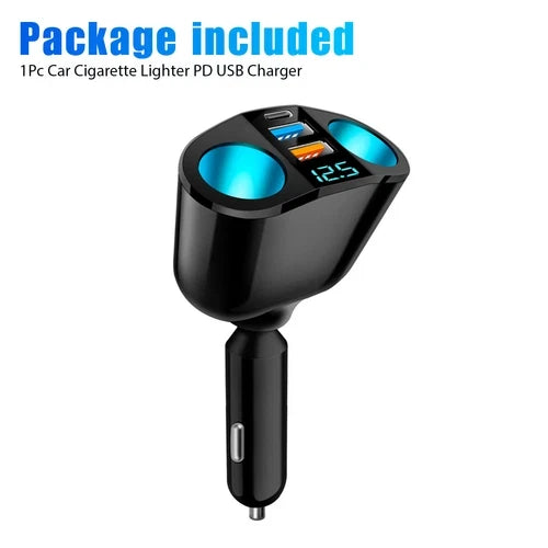 Multiple Devices Can Be Charged at the Same Time with Digital Display Car Charge