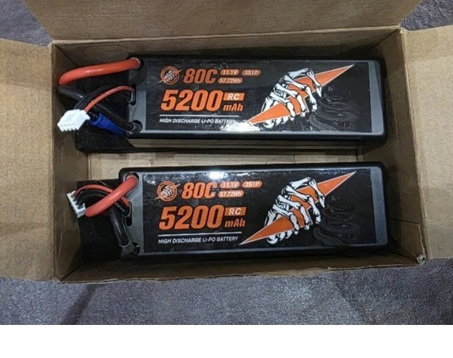 RCHackers 3S 5200mAh II.IV 80C RC Lipo Battery with EC5 Plug - 2 Pack - NEW Battery