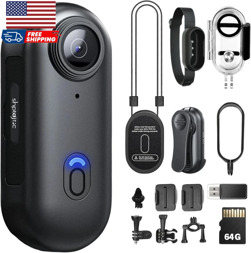 Body Camera 4K POV Pro 4K Wearable Camera with 360??Rotatable Clip & Magnetic Cli