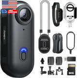 Body Camera 4K POV Pro 4K Wearable Camera with 360??Rotatable Clip & Magnetic Cli