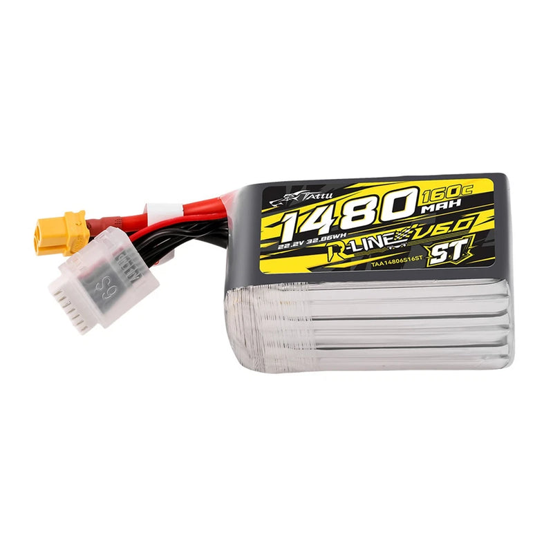 Tattu R-Line Version 6.0 1480mAh 160C 6S 22.2V ST Lipo Battery With XT60 Plug US Battery