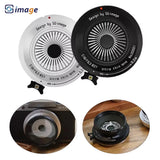 Black manual focus camera lens with front glass and design by SG-image branding
