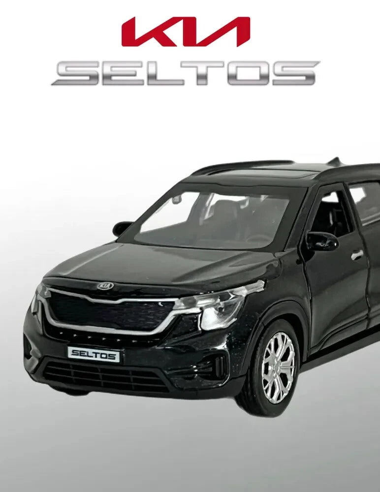 KIA SELTOS, Metal Model Diecast Car Scale, Collectible Toy Cars, black, 1/36