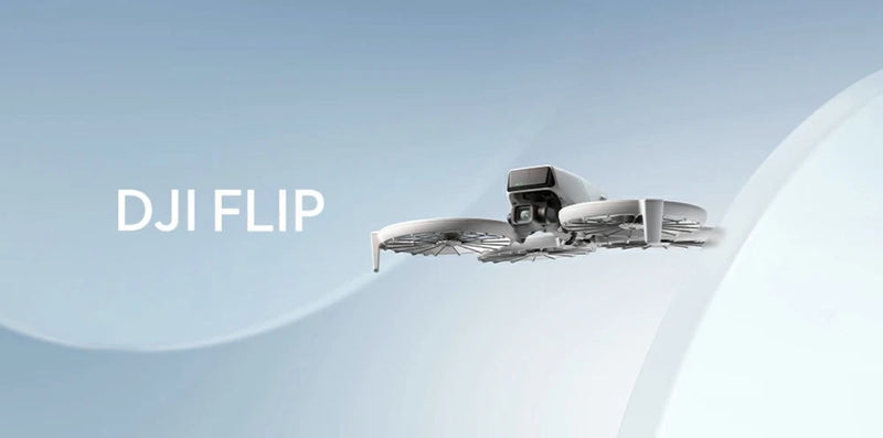 DJI Flip compact quadcopter drone with camera, angled in flight