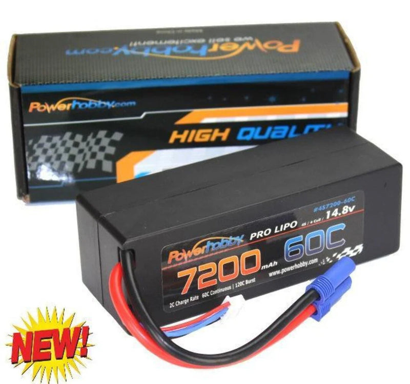 4S 14.8V 7200mAh 60C-120C EC5 Hard Case Lipo Battery Powerhobby PHB4S720060EC5 Battery
