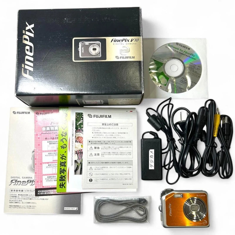 Fujifilm FinePix V10 Camera Orange Compact Digital Camera From Japan