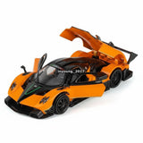 1/32 Pagani Zonda R Model Toy Car Diecast Toy Vehicle Door Open Pull Back Orange Battery