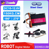 Digital DS servo motor with steel gear, horns, and wiring harness.