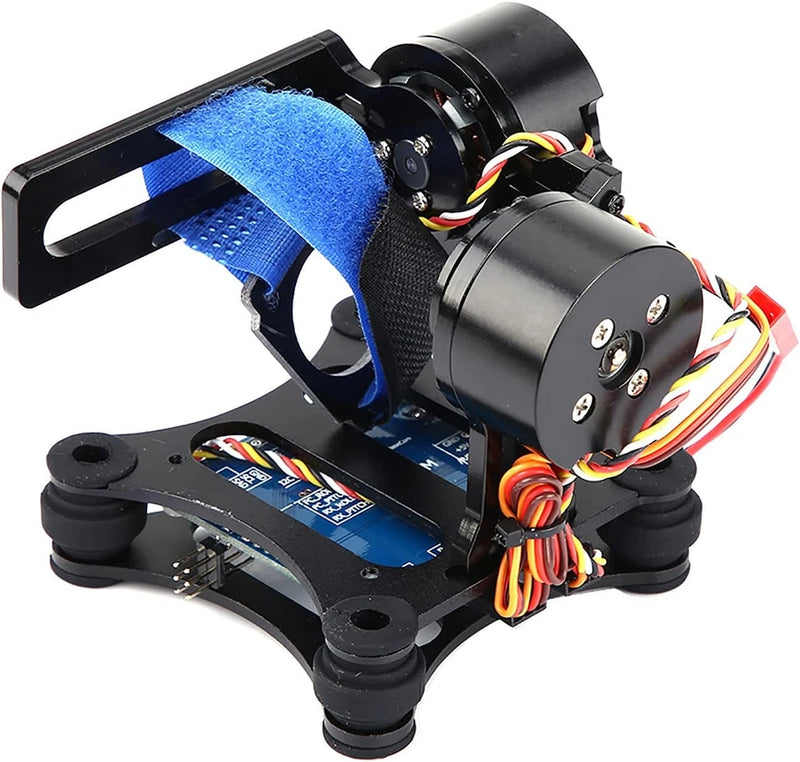 RC drone brushless gimbal board with metal frame, foam pad, and multi-wire connector