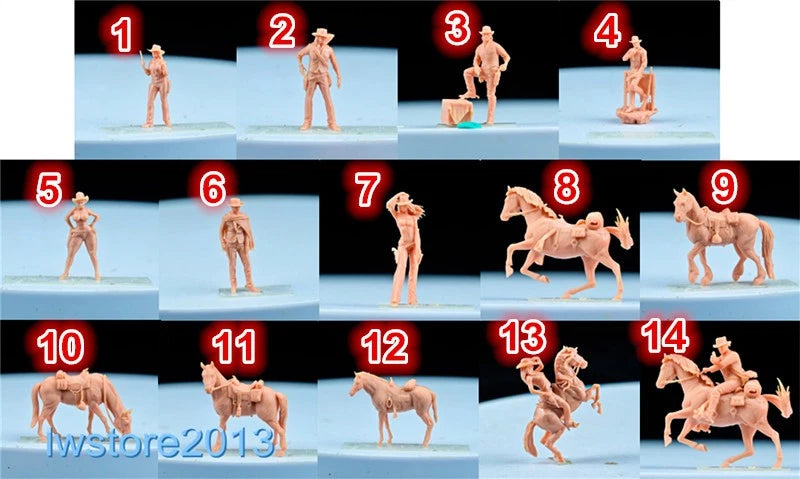1/64 1/87 1/43 1/18 1/24 1/35 Cowboy Man Girl Miniatures Figures For Cars QL0024