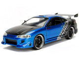 1995 Mitsubishi Eclipse "Bride" 1:24 Blue W/ black hood Model by Jada 99103-6E1