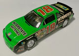 Green #18 racing car model with Interstate Batteries graphics and hood stripe