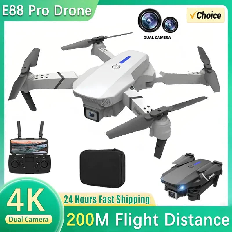 New Drone 4K With1080P Wide Angle Dual HD Camera Foldable RC Helicopter WIFI FPV
