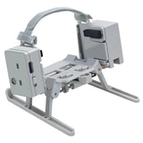 Robotic arm drone accessory with grey launcher frame and clamp mount
