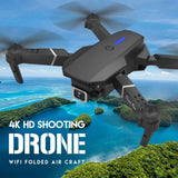 Black foldable mini quadcopter drone with built-in camera, 4K HD imaging