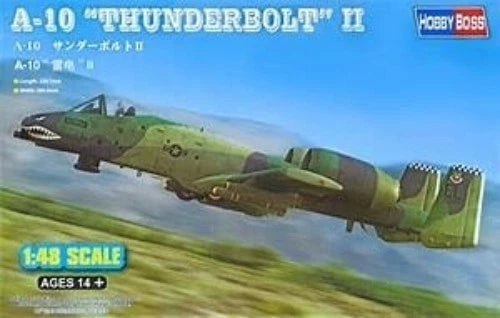 A-10 Thunderbolt II plastic model airplane kit, HobbyBoss, green jet artwork