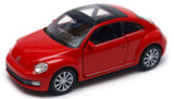 Welly Volkswagen The Beetle Red 1:34 1:39 Scales 4.5 Inch Diecast Model in Box