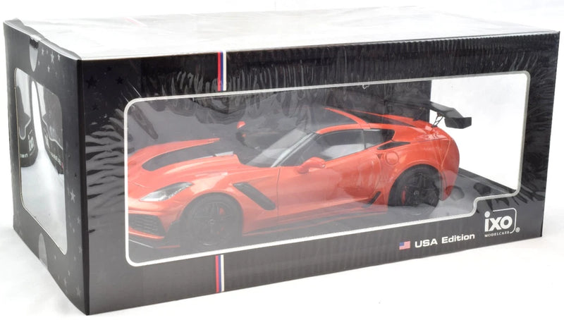 IXO Models Sebring Orange Tintcoat 2019 Chevrolet Corvette ZR1 1:18 Car IA18001