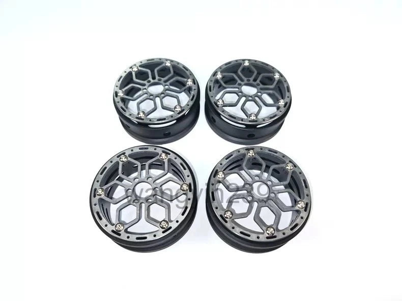 4pc Metal 1.9?? Beadlock Wheel Hub Rim for 1/10 RC Crawler Car Axial SCX10 TRX4