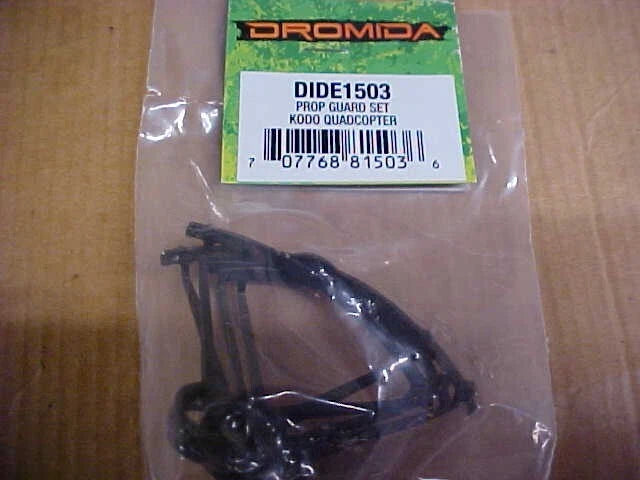 Black quadcopter prop guard set, curved plastic guards in bag