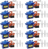SG90 9G micro servo motor with orange lead wires and mounting hardware kit
