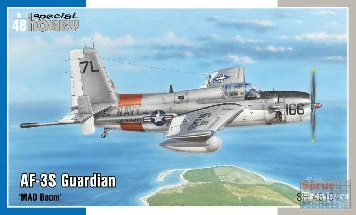 Special Hobby AF-3S Guardian 1:48 model aircraft kit, gray with MAD Boom markings