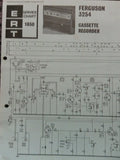 Ferguson Battery operated Cassette tape recorders Model 3254 Service manual. Battery