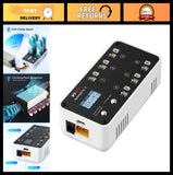 LiPo charger/discharger with LCD and 6 ports, black top, gray body