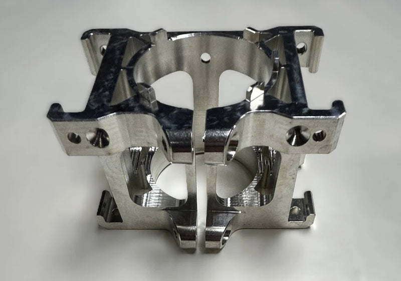 DJI T40 M4 motor fixing base bracket, silver metal with black inserts