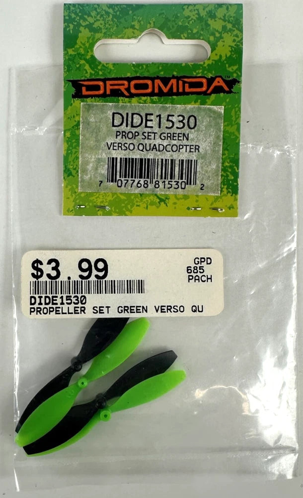 Dromida green quadcopter propeller set with two blades in sealed retail bag