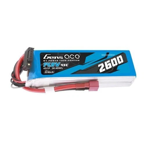 2600mAh 45C 4S 14.8V Gens Ace G-tech Lipo Battery Pack with Deans Plug Battery