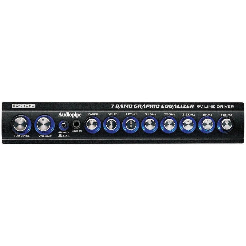 Audiopipe EQ710HL 7 Band Graphic Equalizer w/HI/LO Converter  (9V Line Driver)