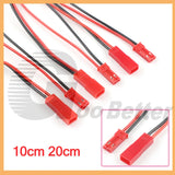 JST Plug and Socket Connectors Li-Po Battery Leads 2 Pin Red Black Wire 10 20cm